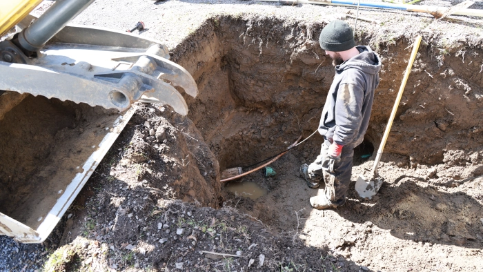 JMS Plumbing technician performing pipe repair in Cortland NY